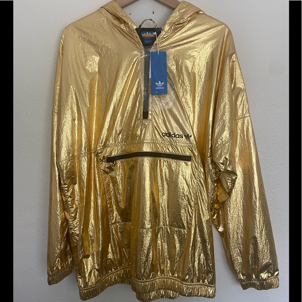 Adidas Gold Windbreaker NWT - Picture 1 of 7